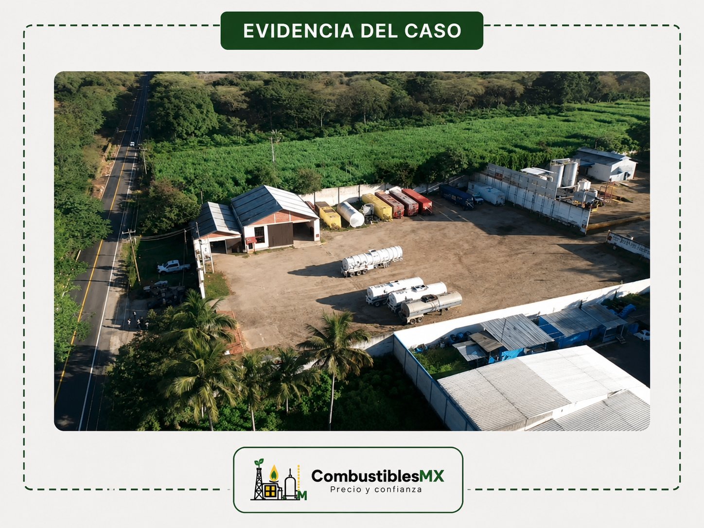 Centro de almacenamiento de hidrocarburos asegurado por autoridades federales en Coatepec, Veracruz, durante un operativo por presunto manejo ilícito de combustibles.
